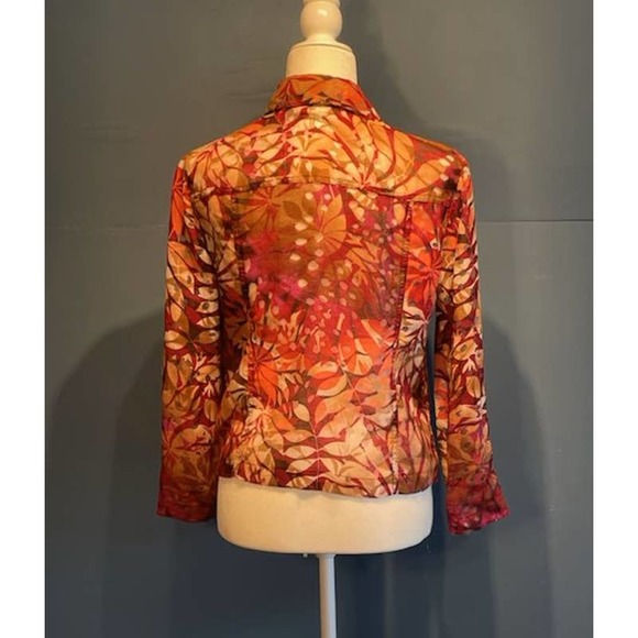 Ruby Rd Size 6‎ Women's Jacket Red Print Button Front - Picture 2 of 5
